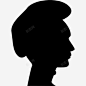 男子头戴帽子的侧面轮廓图标高清素材 人 人的剪影 侧视图 头 头发 帽子 男 美发沙龙 UI图标 设计图片 免费下载 页面网页 平面电商 创意素材