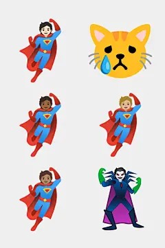 超人猫咪卡通创意表情包免抠素材-众图网