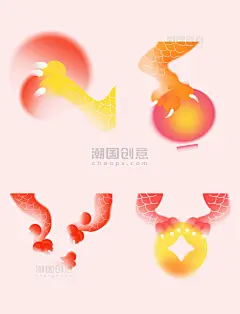 春节龙年弥散风元素龙爪