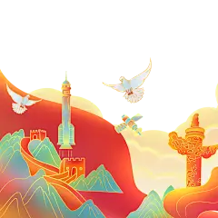 千库网_国潮风中国风和平鸽华表山川航天科技_元素编号13456565