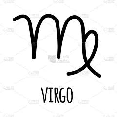 矢量手绘涂鸦素描处女座星座