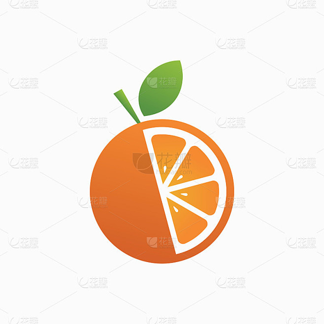 橙色标志模板设计矢量