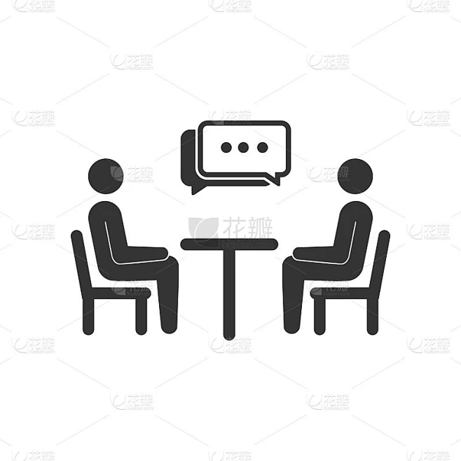 说话人图标矢量，商务对话符号孤立在白色背景上素材-花瓣网