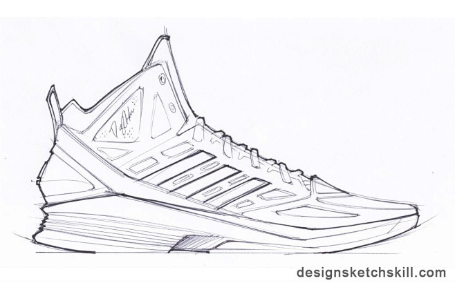 球鞋设计adidasdhowardlight草图及效果图产品设计手绘中国设计手绘