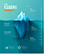 海上冰山扁平化环境蓝色渐变海岛UI插画海报矢量EPS设计模板素材-淘宝网