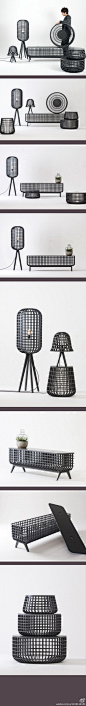 传统与现代的对接------家私和灯具套装，设计（韩国）Seung Yong Song，采用名为Valchromat的新材料，通过数控方式i制成