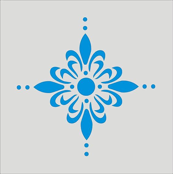 对称花纹花草花纹Wall Stencil...