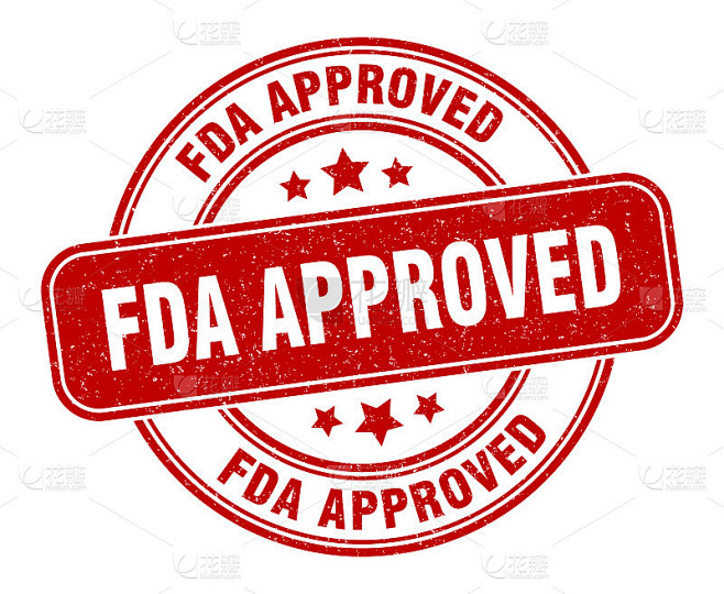 fda批准印章。fda批准标签。一轮枯燥乏味的标志