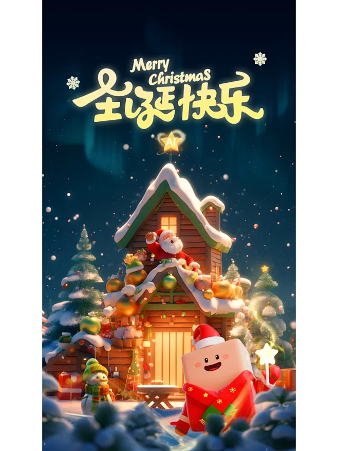 圣诞节品牌运营海报设计 - 小红书