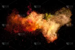 彩色尘埃爆炸的冻结运动