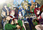 《妖精的尾巴》  Anime 1799x1250 Fairy Tail Happy (Fairy Tail) Dragneel Natsu Fullbuster Gray  Heartfilia Lucy  Scarlet Erza