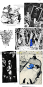 65张欧美黑色童话儿童插画图片儿插暗黑忧郁阴暗的插图黑色故事-淘宝网