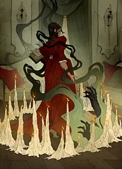 挑战对于恐惧与爱、美丽和丑陋的观念，哥特式暗黑系插画师Abigail Larson