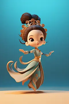 中秋节嫦娥玉兔国潮人物模型