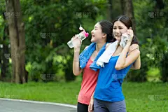 公园,双亲家庭,女孩,快乐,运动,家庭,父母,泰国,鞋子,慢跑