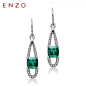 ENZO18K金绿碧玺耳饰 经典彩宝耳环 群镶钻石耳坠 时尚珠宝首饰-tmall.com天猫