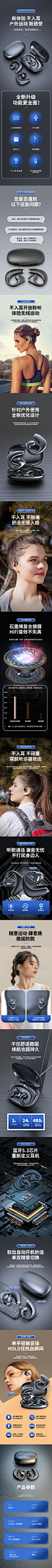 骨传导商务户外运动款蓝牙耳机详情