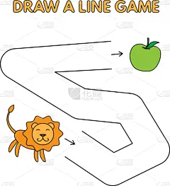 狮子,野味,卡通,线条,小山羊,迷宫游戏,可爱的,字母,字母表次序,绘制