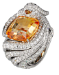 Cartier Bird Ring with diamons and yellow sapphire