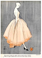 Christian Dior evening gown illustrated by Rene Gruau, 1948