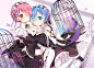 Re:从零开始的异世界生活 蕾姆 同人图 插画 壁纸 | RAM&REM | 半次元-第一中文COS绘画小说社区