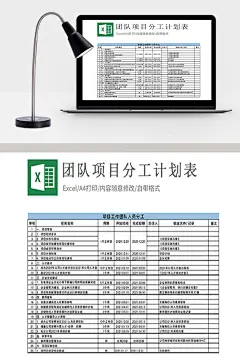 团队项目工作分工计划表Exce