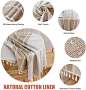 Amazon.com: Vonabem Table Cloth Tassel Cotton Linen Table Cover for Kitchen Dinning Wrinkle Free Table Cloths (Coffee, 60in Round) : Home & Kitchen