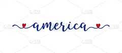 手绘美国字。美国爱国词明信片，邀请，海报，图标，标签。