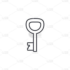键细线图标。线性向量符号