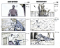 Captain America Joe Johnston Prod Design Rick Heinrichs, Rodolfo Damaggio : Storyboards made for Joe on his Captain America movie, the bike chase was storyboarded by him, I just followed his thumbnails, great stuff lots of fun.