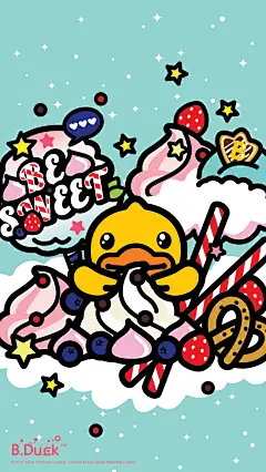 [带着微博去旅行]3月糖果色壁纸[带着微博去旅行] B.Duck乘着充满爱意的气球 来到你的身边，快点签收￿696bad14gy1fov4l933m6j20u11hdh9e