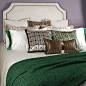 梵廊朵|别墅样板房|家居软装|床品套件|现代中式|简约|绿色-淘宝网