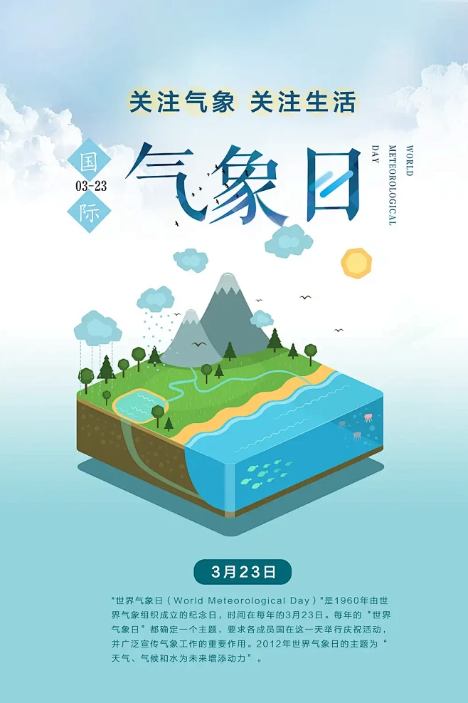 国际气象日节日宣传海报