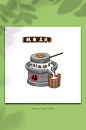 豆浆石磨现场制作工具插画元素-众图网
