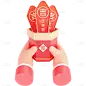 龙年春节通用3D卡通喜庆手拿新年物品贴纸