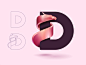 Red Dragon power strong japanese snake iron metallic pink shine 3d modern d dragon design icon branding vector type illustration logo © yoga perdana