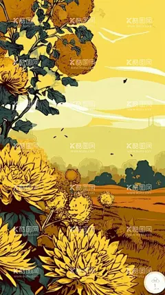 菊花  - 源文件下载【酷图网】壁纸,手机壁纸,海报,插画,苹果壁纸