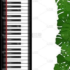 钢琴键盘与怪物叶框架