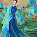 春节晚会～千里江山图“只此青绿”插画画师：烟雨墨蕊！公众号“绘画设计”