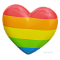 彩虹心 @到位啦UI素材 LGBTQ男女同性主题3D图标模型