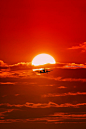 Landing with sunset