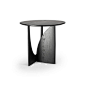 Ethnicraft Black Oak Geometric Side Table | Palette & Parlor