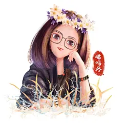 头像插画-表白我的美丽小鱼老师 @鱼雨桐