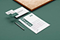 Simple Stationery Branding Mockup 5款A4纸信封铅笔名片组合展示vi设计贴图ps文具样机素材模板_UIGUI