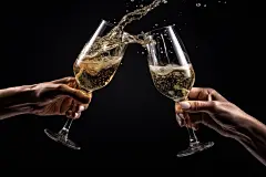 葡萄酒碰杯白葡萄酒图片摄影图