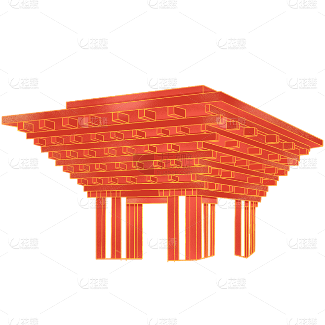 国潮风-城市建筑地标主题贴纸-世博会