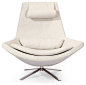 Kardiel Retropolitan Modern Lounge Wing Chair, Heather White Cashmere Wool midcentury-armchairs-and-accent-chairs