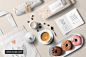 精致的甜品咖啡品牌vi样机素材 图标icon 