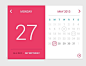 Pink and White Flat Calendar Widget PSD