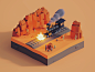 Low Poly Worlds: Train Robbery western west wild train art environmet story polyperfect blender3d gaming unity3d color darkfejzr game lowpoly illustration 3d